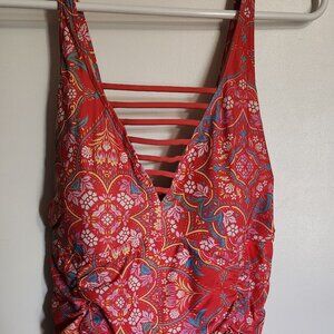 Torrid orange-pink size 4 bohemian casual swimsuit